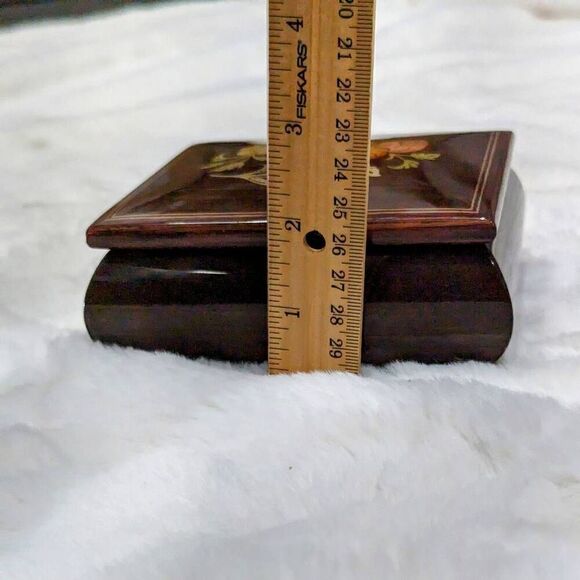 Sorrento Marquetry Inlay Flowers Jewelry Trinket Box 5" Antique Italian Wooden - Picture 8 of 8